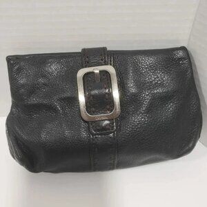 Cole Haan Womans Black Mini Leather Clutch